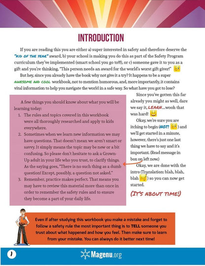 Pre-Teen Safety Workbook for Boys