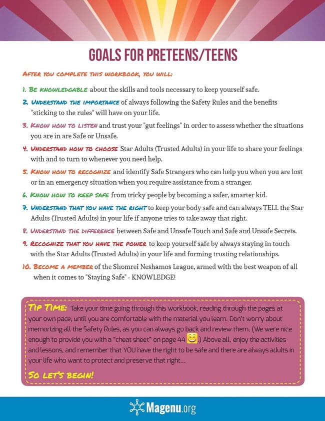 Pre-Teen Safety Workbook for Girls